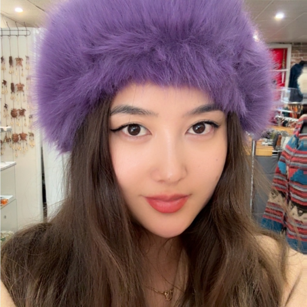 Purple Faux Fur Headband